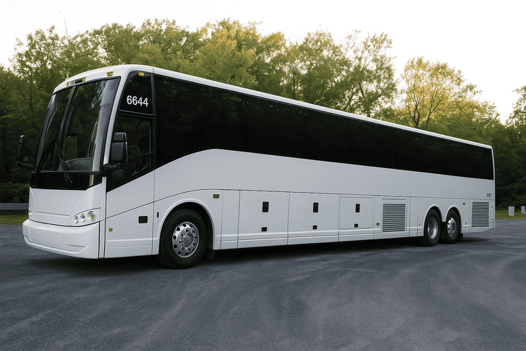 exterior of Charter Bus Rental Parsippany-Troy Hills coach bus